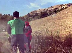 Foursome cosplay adventure with deadpool, wonderwoman, red sonja, and green lantern