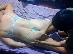 i'm giving my blonde girlfriend a relaxing massage at home 😊