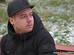 Casual teen hookup after doorbell knock leads to multiple orgasms