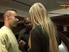 Amateur Blonde Takes Big Black Cock Double Penetration In Public! Cuckold Watches Facial Cumshot!