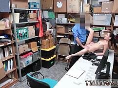 Fake cop with big tits and strapon catches habitual thief