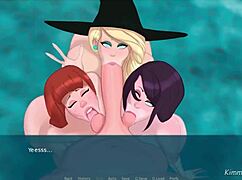 I got caught in a halloween foursome double blowjob