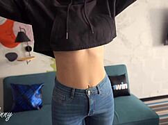 curvy friend in lingerie gives blowjob then bends over for doggystyle creampie on monster cock