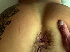 hot baby in bikini presents anal interview vertical point of view with farting and creampie.