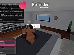Roblox character plays as slut in roleplay with big black cock
