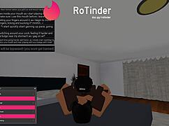 Roblox character plays as slut in roleplay with big black cock