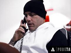 sarah vandella motivates player with big tits titty fuck at work