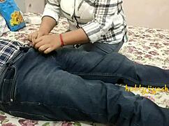 Young slutty step sister gives blowjob to cock while friends watch. Natural tits bouncing in voyeur scene.