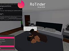 Roblox character plays as slut in roleplay with big black cock