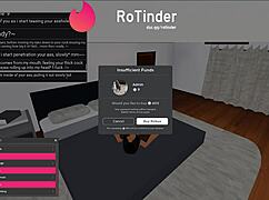 Roblox character plays as slut in roleplay with big black cock