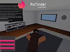 Roblox character plays as slut in roleplay with big black cock