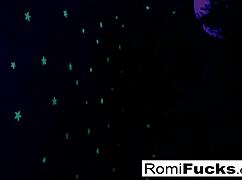 Romi Rain and Dani Share Lesbian Black-Light Fun