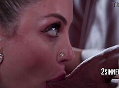 blonde wife strips and gets roughly fucked by her couple