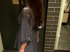 risky lovense orgasm control at the bar with spreading pussy and vibrator 😏