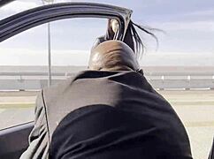 Old black man fucks petite brunette hard in ass outdoors