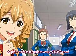 Brunette Schoolgirl Fucks Students In The Bathroom With Big Tits