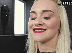 This blonde teen gets dominated and fucked hard in her tight pussy by a huge cock – it's her limit