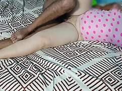 Intense sleepover with stepsister: she shows panties, I reveal big dick, then plunge deep.