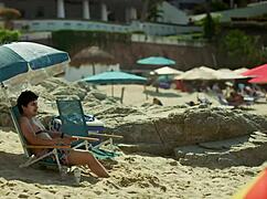 regina blandón shows nipple in bikini like a town boyfriend 2019