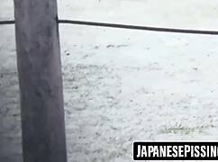 i'm showing this cute japanese girl peeing hard on the floor after drinking, then she cleans it all up, it's kinda weird but funny