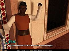 Brunette with big tits plays sandstorm game part four