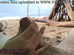 4k public beach sex in storm with handjobs and cumshots 😎