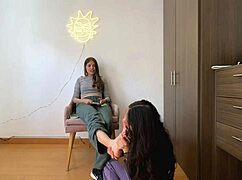 Hot colombian latinas engage in fetish lesbian sex with face sitting.