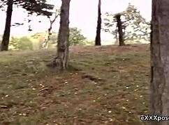 Woman feels ecstasy masturbating outdoors for cash