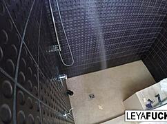 leya falcon cleans up after intense fuck in shower
