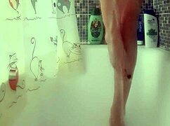 busty teen 18+ washes her perfect feet in shower 😍