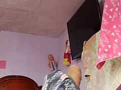 Rich Guy Alone in Step Mother-in-Law's Room for Cumshot