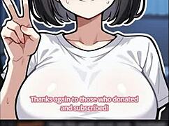 my girlfriend says, let's film our first sex in this hentai game stream.