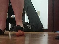 Crushing a cock with heels in this solo fetish scene