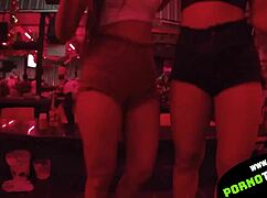 asian bar girl dancing