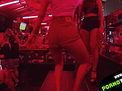asian bar girl dancing