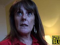 Delectable milf performs blowjob on maledom before intense fucking session