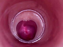 Wow, watch the internal camera capture deep male ejaculation in female insemination!