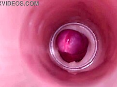 Wow, watch the internal camera capture deep male ejaculation in female insemination!