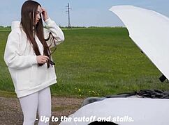 gave myself to stranger for car fix on highway 🚗😉