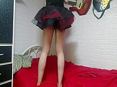 Horny Witch Performs Sensual Dance In Red Panties, Shows Pussy And Rides As Doctor Recommends For Halloween