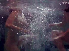 katka and barbara bouncing tits underwater in lesbian pool fun 😍💦
