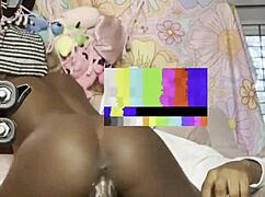 petite ebony fucks big black cock on florida sofa 😈