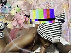 petite ebony fucks big black cock on florida sofa 😈