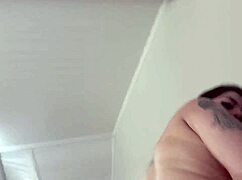 busty brunette rides big cock then gets cum on ass