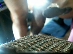 Thick BBW curvy MILF takes turns on black dick in ebony threesome doggystyle