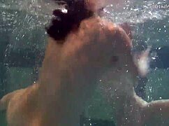 katka and barbara bouncing tits underwater in lesbian pool fun 😍💦