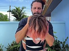 i love caressing outdoor dirty socks on her in the fresh air.