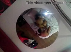 Standing sex and carrying the cheating wife making her scream rough in missionary