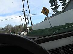 Watch Kimber Sky flaunt her big boobs while sucking a monster cock through the glory hole!