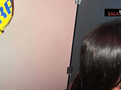 I went to the gloryhole and found a big thick cock, sucked it good in front of the cuckold but the other small one looked like a jungle.